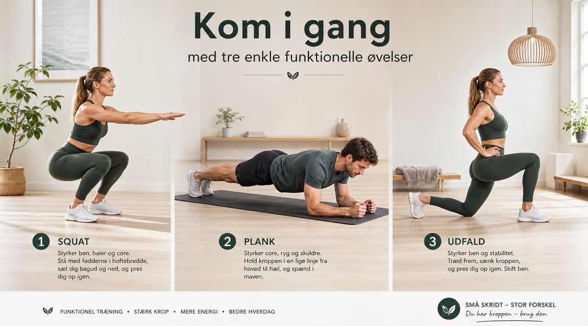Kom i gang med tre simple funktionelle øvelser